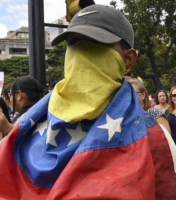 Manifestación, el miércoles, en Caracas.
Manifestación, el miércoles, en Caracas.