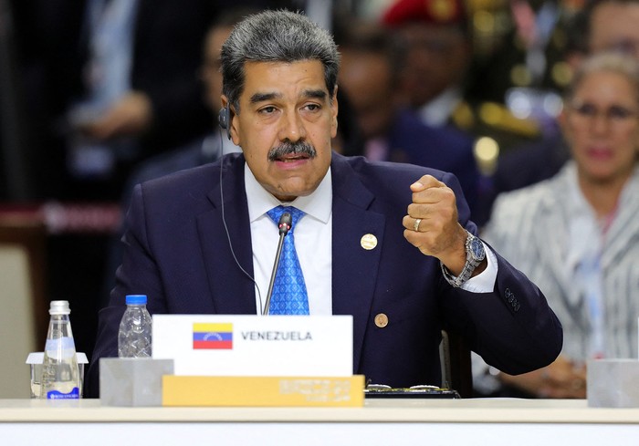 Nicolás Maduro, el 24 de octubre, en Kazán, en la reunión de divulgación/formato BRICS Plus. · Foto: Marcelo García, Palacio de Miraflores, efe