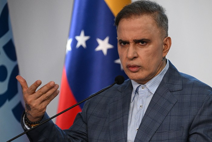 Tarek William Saab, fiscal general de Venezuela, durante una conferencia de prensa, el 8 de setiembre, en el Ministerio Público en Caracas. · Foto: Federico Parra, AFP