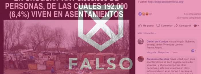 Foto principal del artículo 'VerificadoUy: Es falso el posteo viral que indica que el 6,4% de los uruguayos vive en asentamientos'