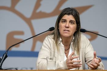 Tamara Paseyro en conferencia de prensa, el 4 de junio, en el Parlamento. · Foto: Mara Quintero