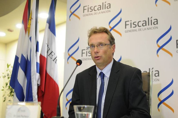 El Fiscal Luis Pacheco durante una conferencia de prensa en la sede de la Fiscalía General de la Nación (archivo, marzo de 2018). · Foto: Juan Manuel Ramos