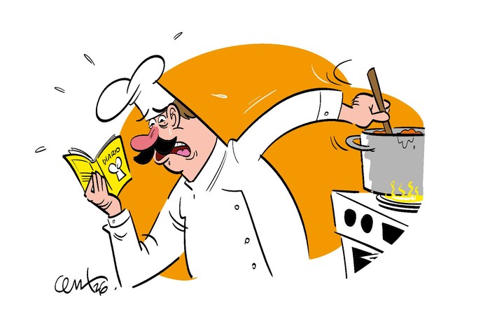 Foto principal del artículo 'Diario íntimo de un gastronómico en temporada' · Ilustración: Cristian Moreira (MiLoco)