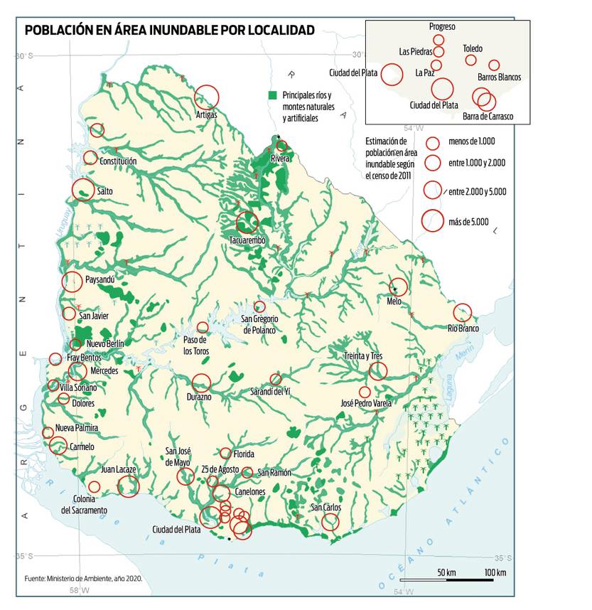 Población en área inundable por localidad