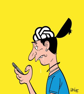 Foto principal del artículo 'Diálogo entre un adolescente y Chat GPT' · Ilustración: Miloco