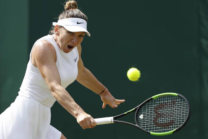 La rumana Simona Halep en Wimbledon, el 3 de julio. · Foto: Adrian Dennis, AFP