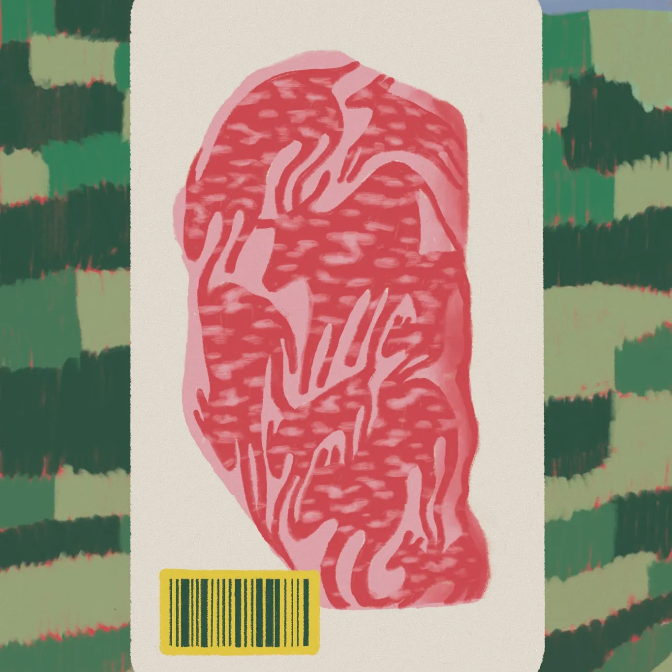 Foto principal del artículo 'Del animal a la carne' · Ilustración: Belén Valverde